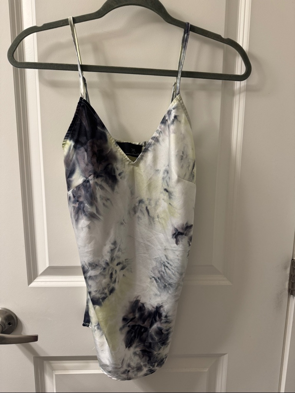 3rd and Fourth Tie-Dye Faux Satin V-Neck Festival Boho- Classy Cami Top